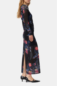 Robe longue à imprimé fleuri - Black