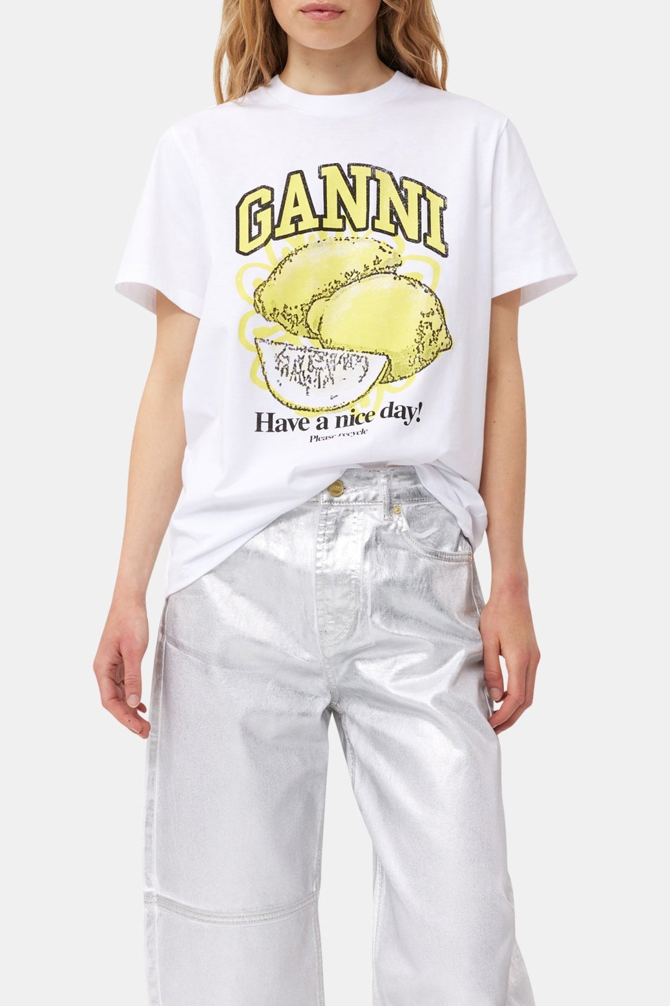Oversized T-shirt Lemon - Bright White