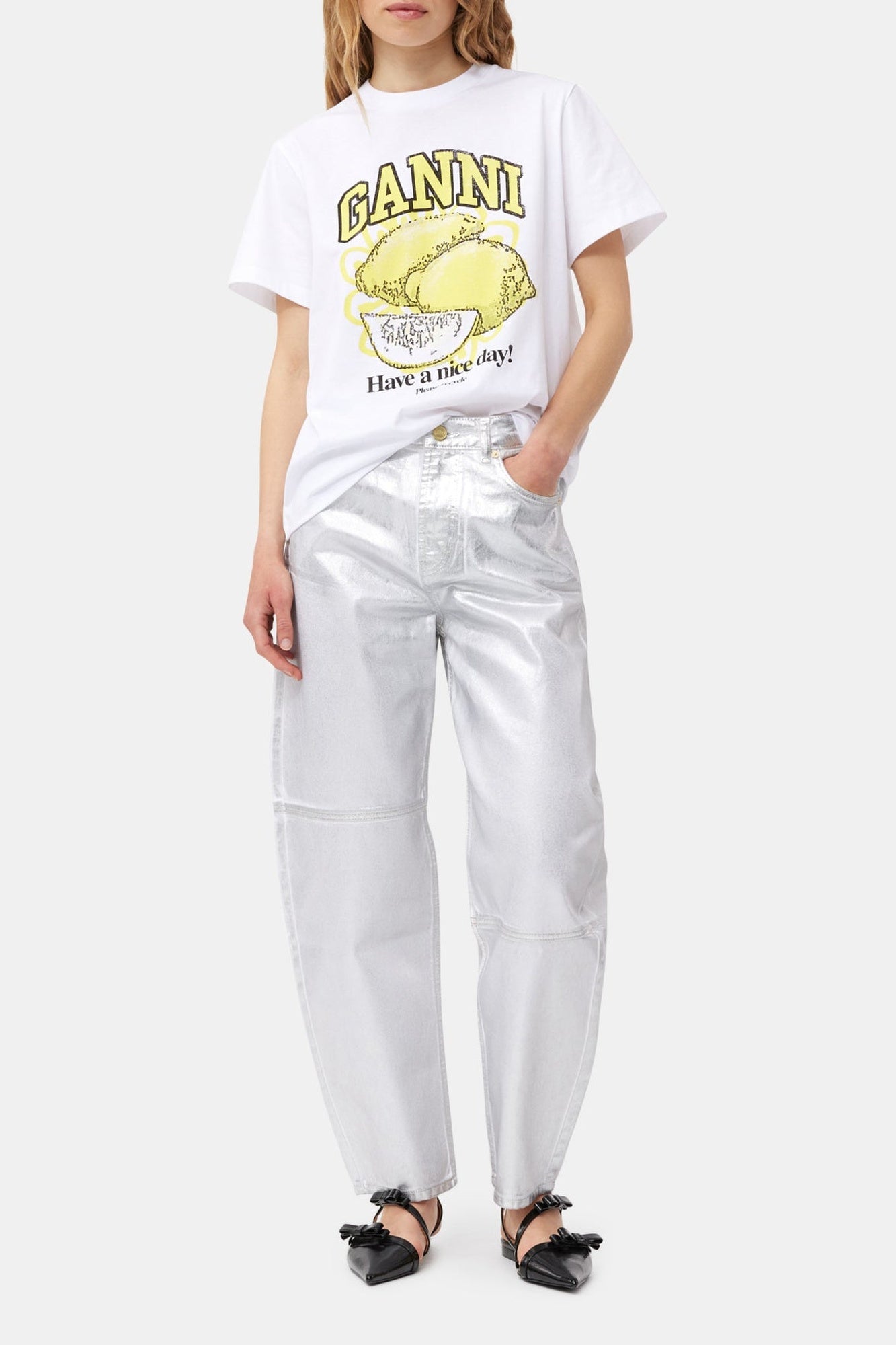 Oversized T-shirt Lemon - Bright White