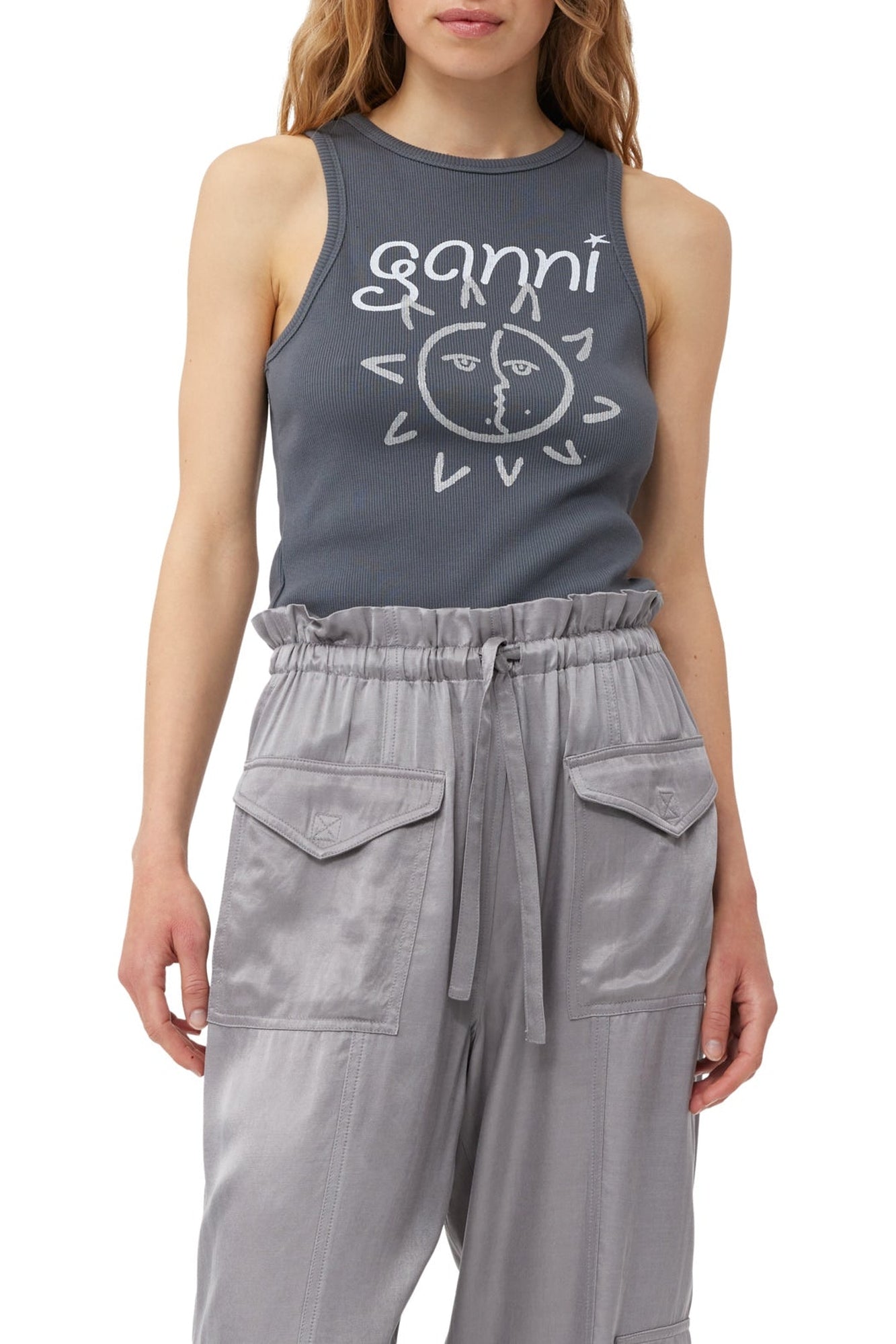 Débardeur Graphic Rib Sun en jersey - Volcanic Ash