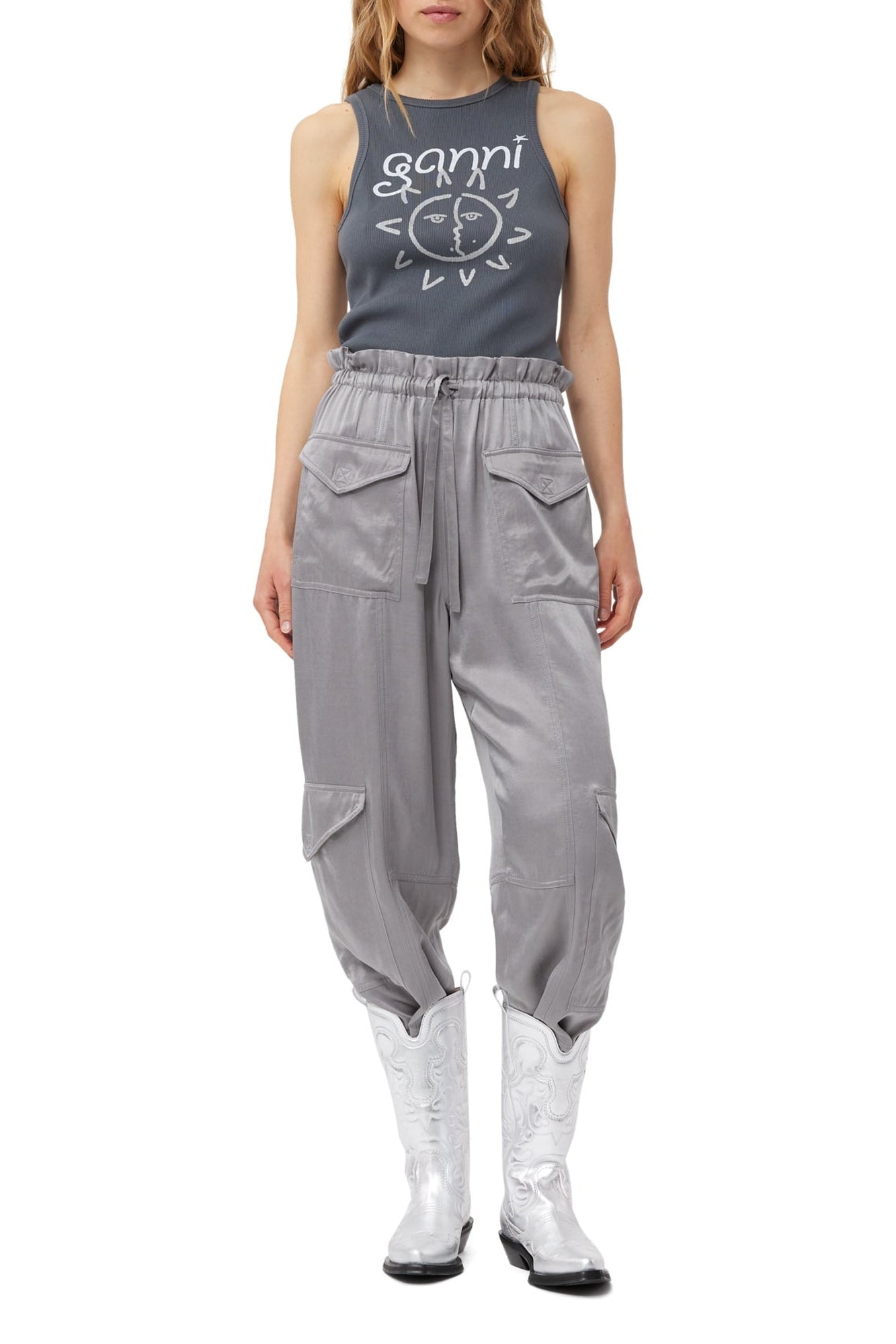Débardeur Graphic Rib Sun en jersey - Volcanic Ash