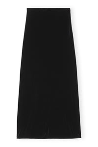 Jupe longue à petit nœud de velours en jersey - Black