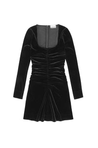 Robe courte torsadée en velours - Black