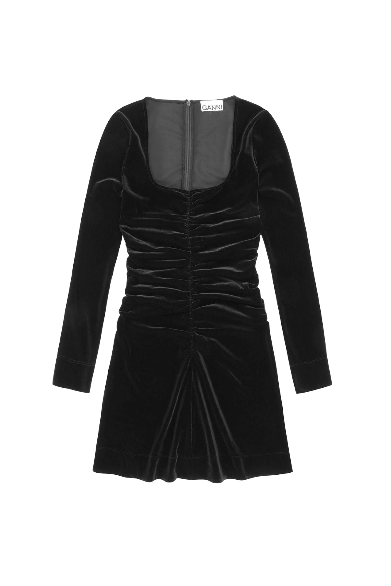 Robe courte torsadée en velours - Black