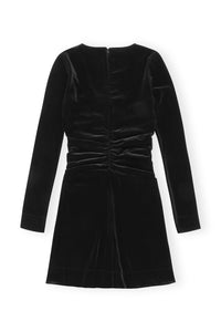 Robe courte torsadée en velours - Black