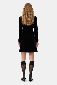 Robe courte torsadée en velours - Black