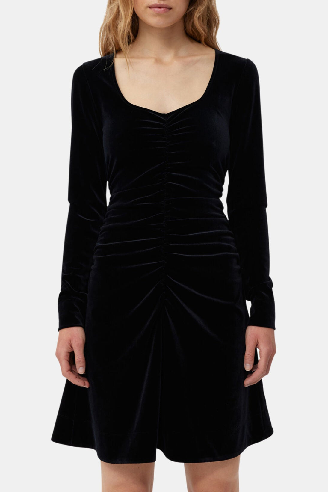 Robe courte torsadée en velours - Black
