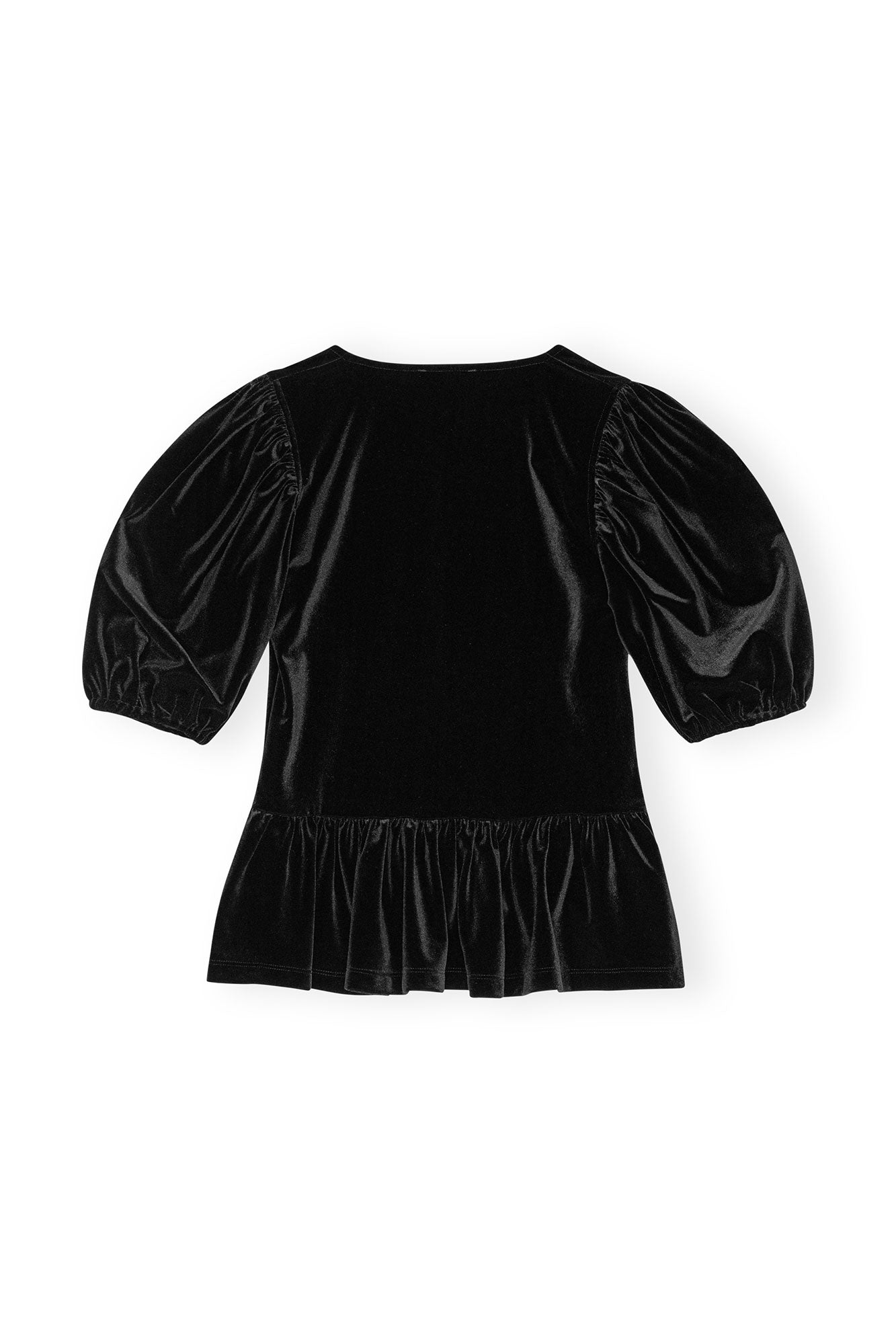 Blouse with short puffed sleeves - Black