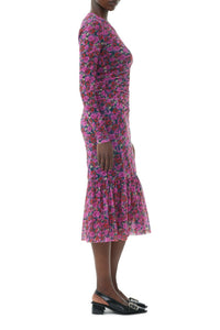 Robe midi à manches longues en maille - Fiji Flower