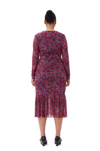 Robe midi à manches longues en maille - Fiji Flower