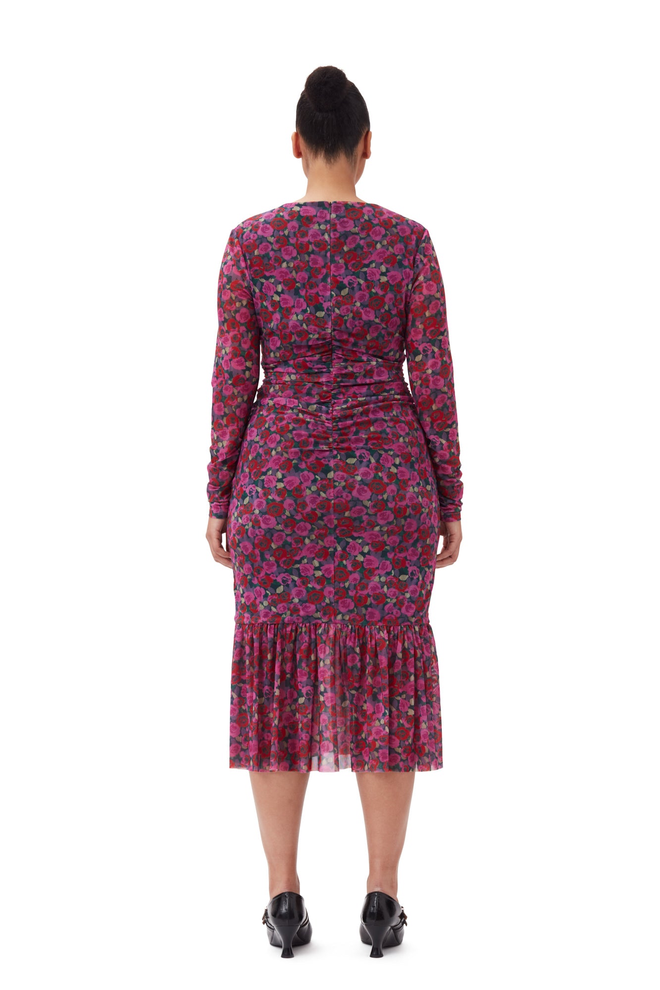 Robe midi à manches longues en maille - Fiji Flower
