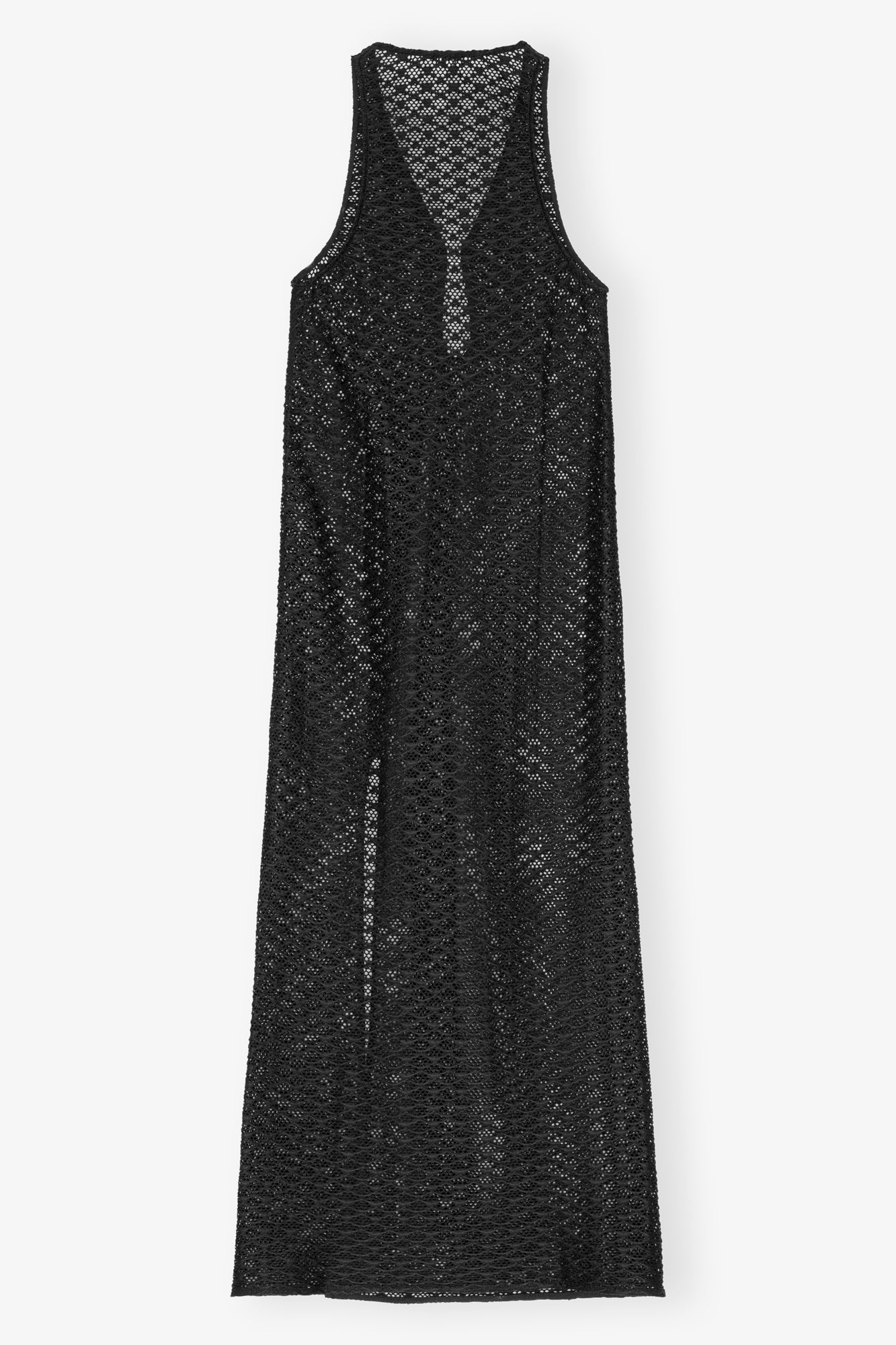 Robe Mesh Lace Long - Black