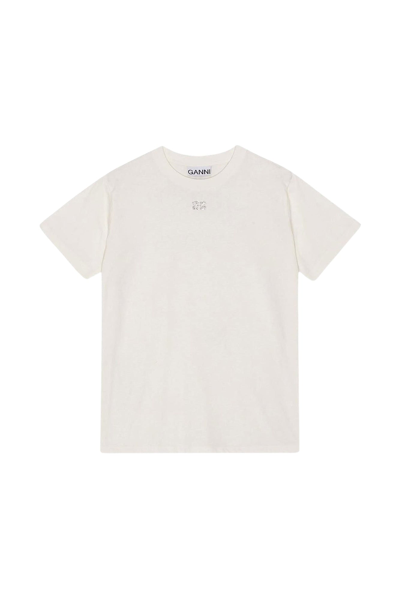Loose-fitting T-shirt with rhinestones - Egret