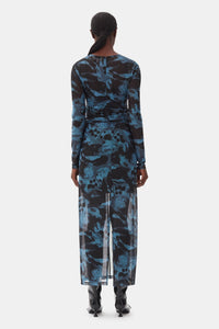 Robe longue à imprimé graphique - Blue Shadow