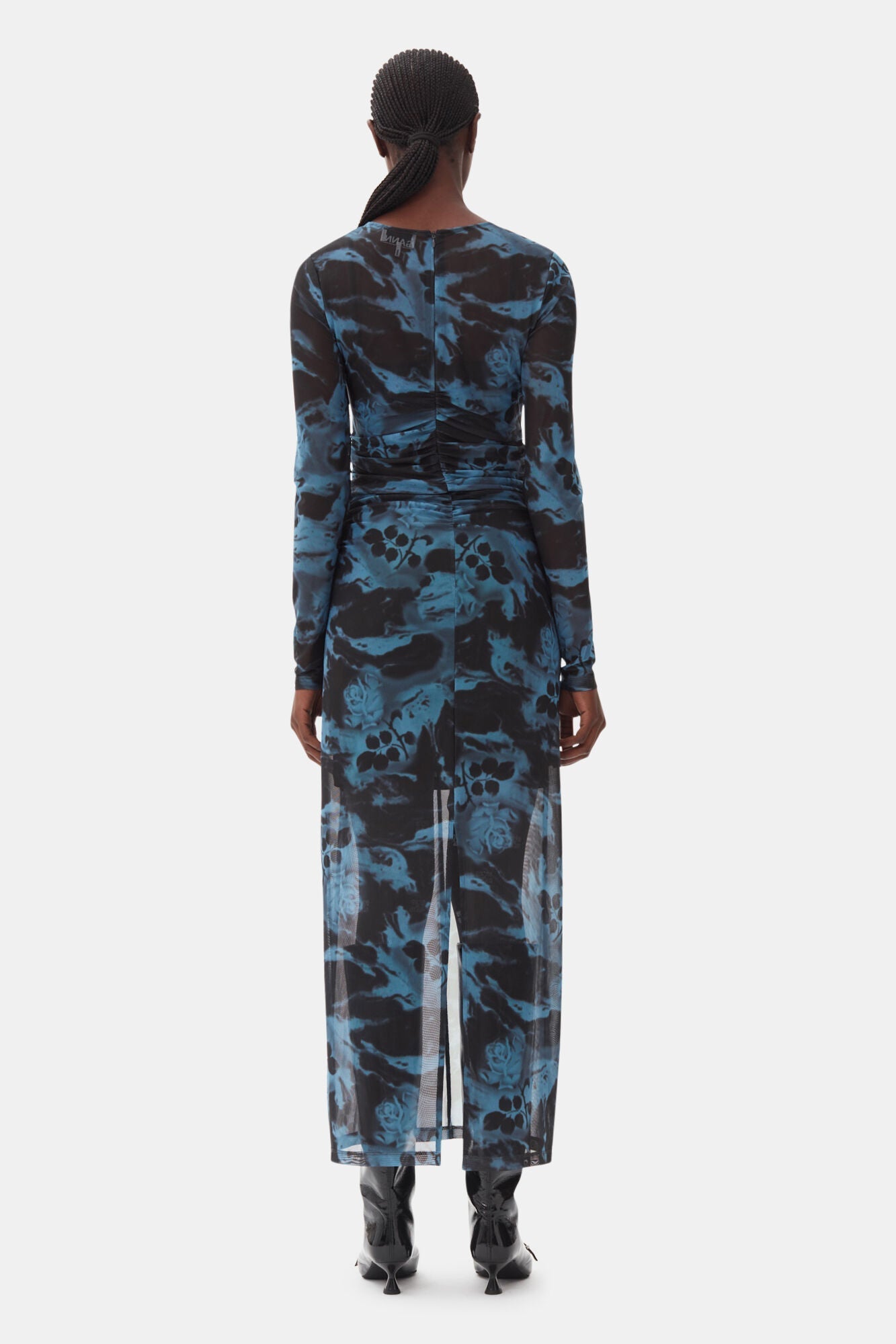 Robe longue à imprimé graphique - Blue Shadow