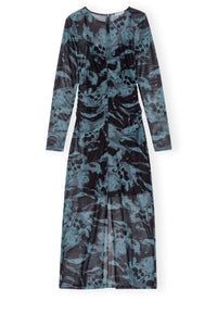 Robe longue à imprimé graphique - Blue Shadow