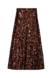 Jupe longue à sequins - Bitter Chocolate