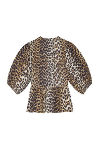 Blouse smockée à imprimé animal - Leopard