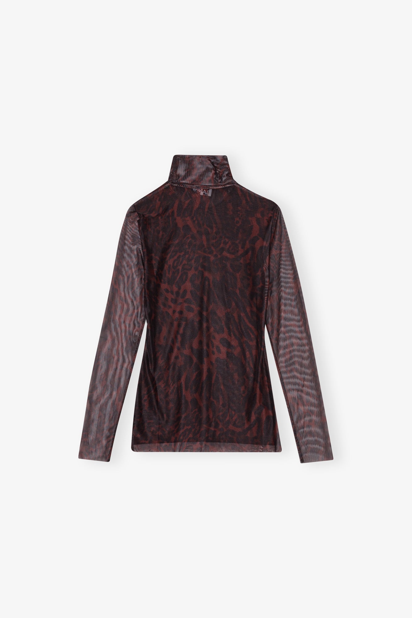 Top col roulé Printed Mesh Long Sleeve - Bitter Chocolate