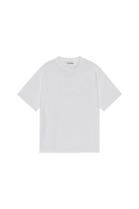 T-shirt cœur à épaules tombantes épais en coton - Bright White