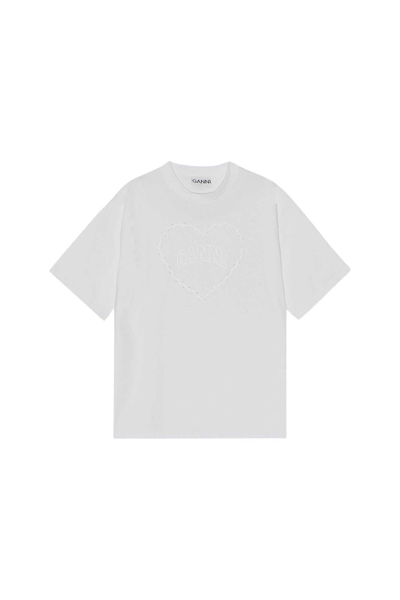 T-shirt cœur à épaules tombantes épais en coton - Bright White