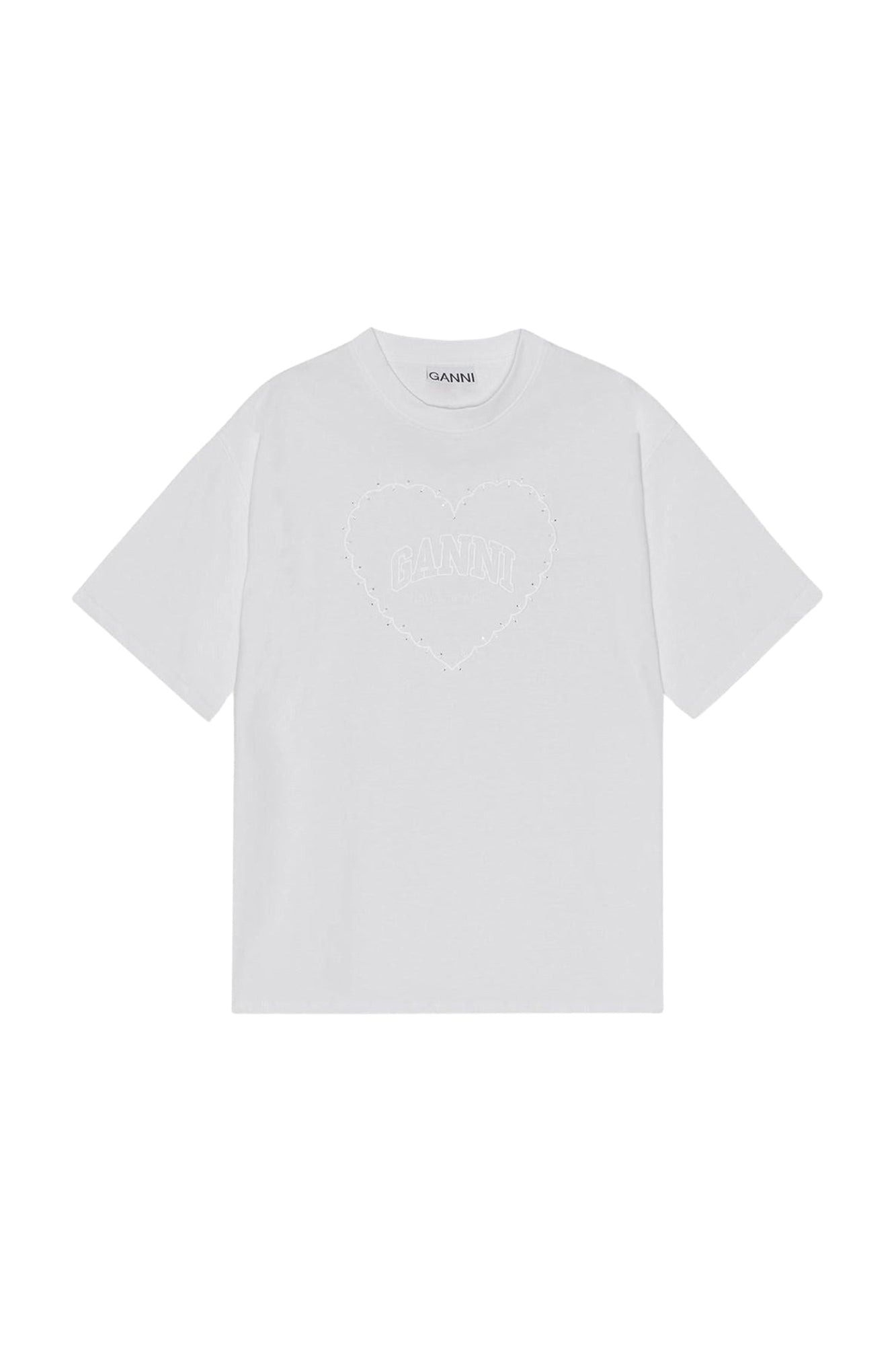 T-shirt cœur à épaules tombantes épais en coton - Bright White