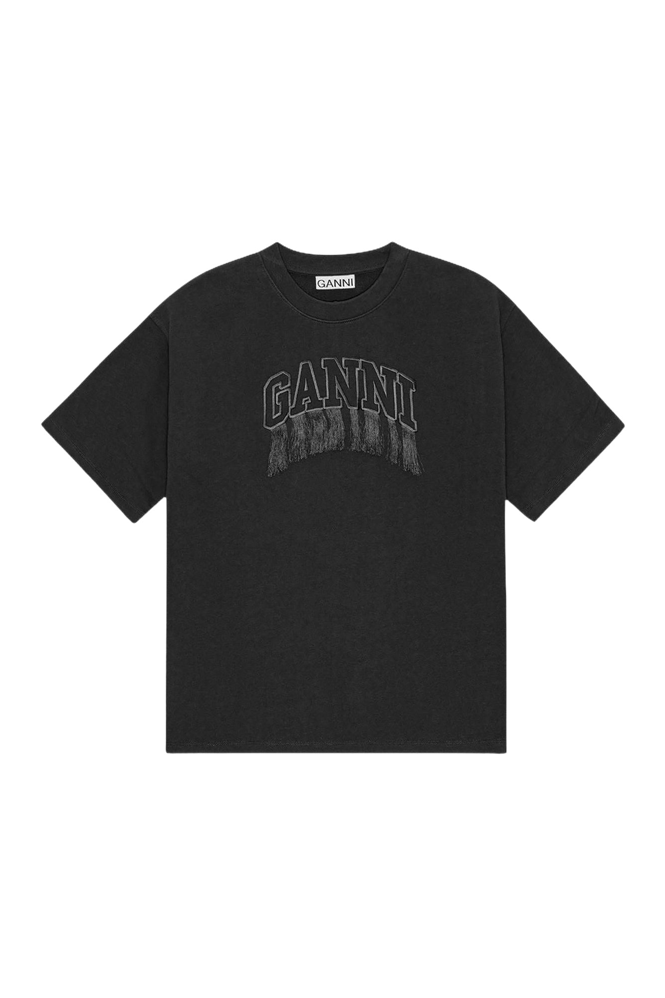 T-shirt à franges et épaules tombantes en jersey - Phantom