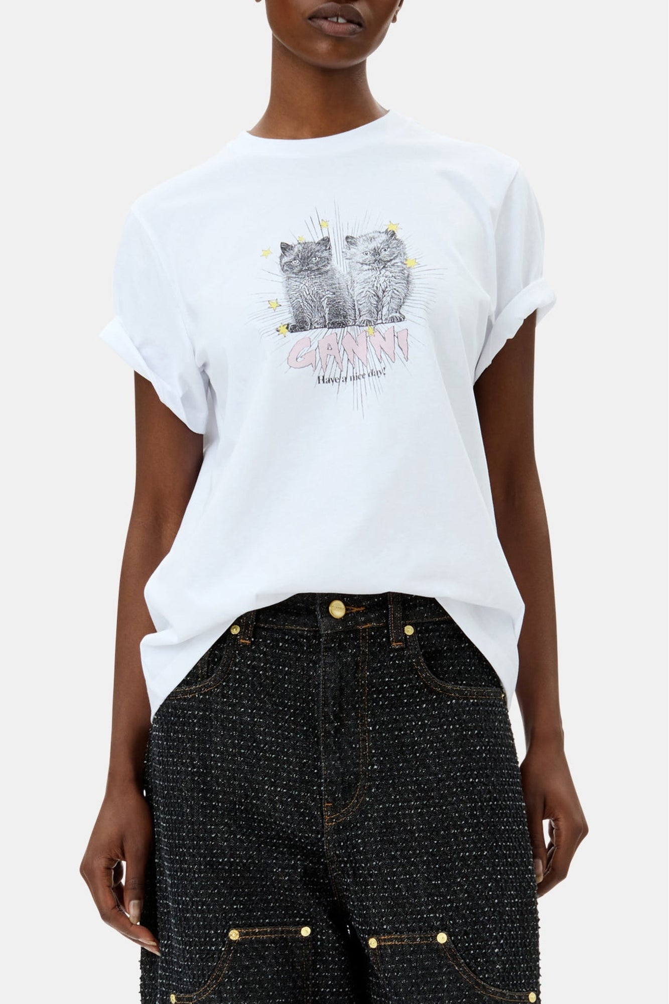T-shirt ample Kittens en jersey - Bright White