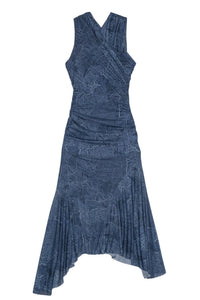 Robe froncée en mesh - Denim