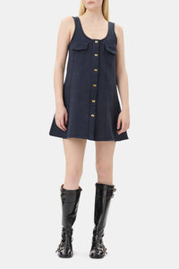 Robe courte évasée et boutonnée - Sky Captain