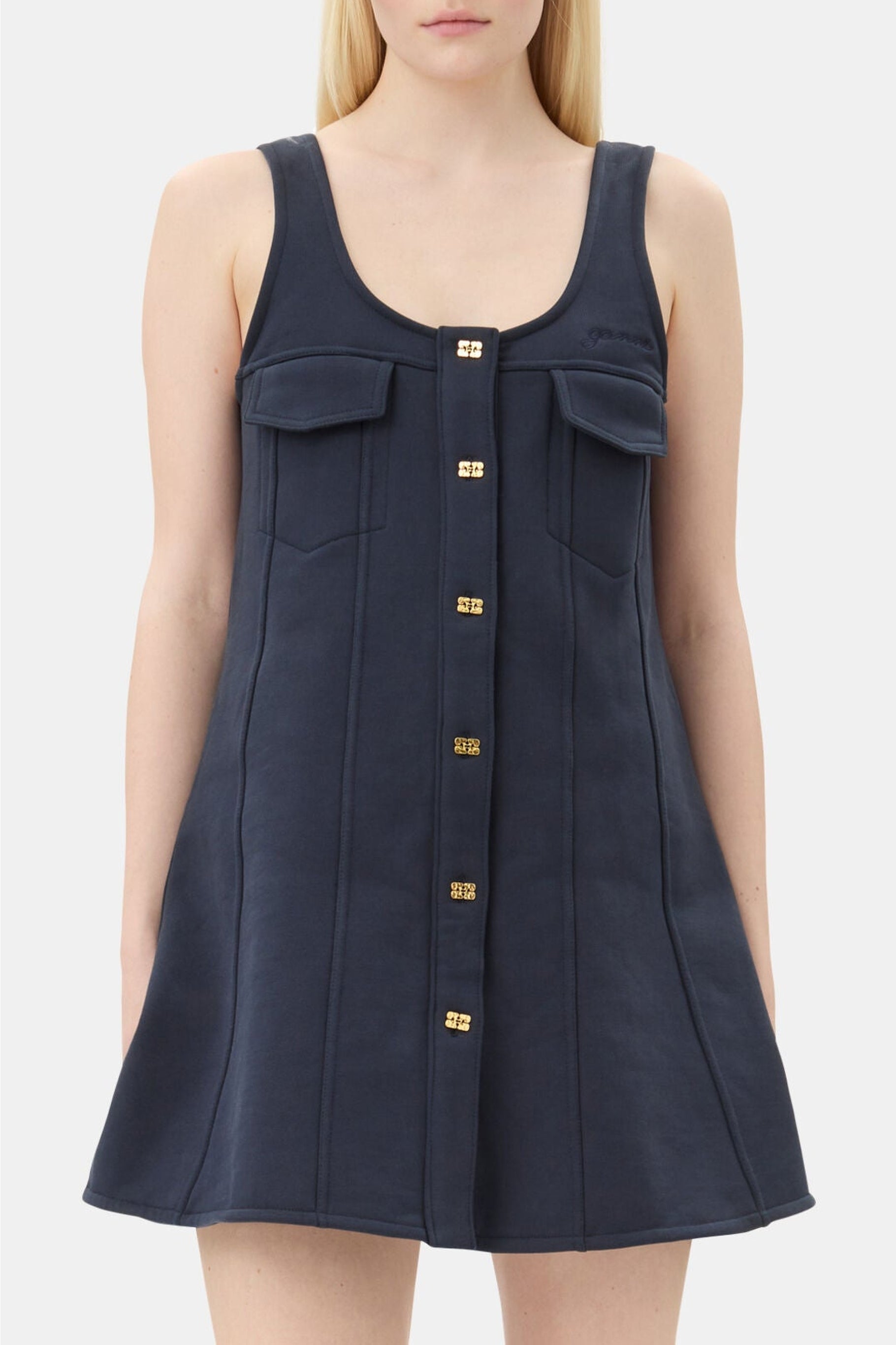 Robe courte évasée et boutonnée - Sky Captain