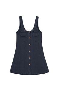 Robe courte évasée et boutonnée - Sky Captain