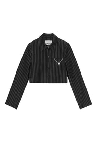 Blazer court à rayures - Black