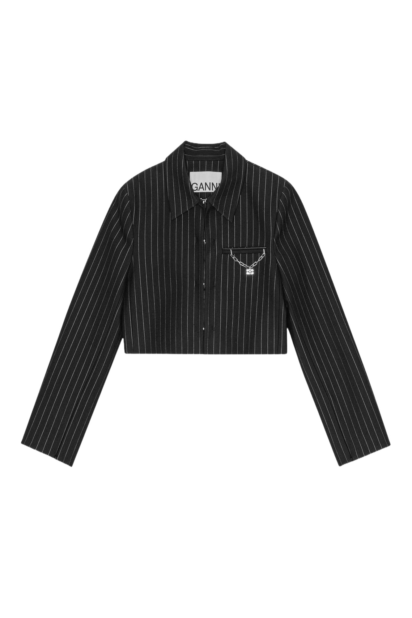 Blazer court à rayures - Black