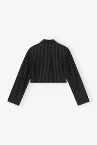Blazer court à rayures - Black