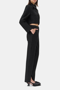 Blazer court à rayures - Black
