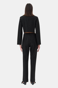 Blazer court à rayures - Black