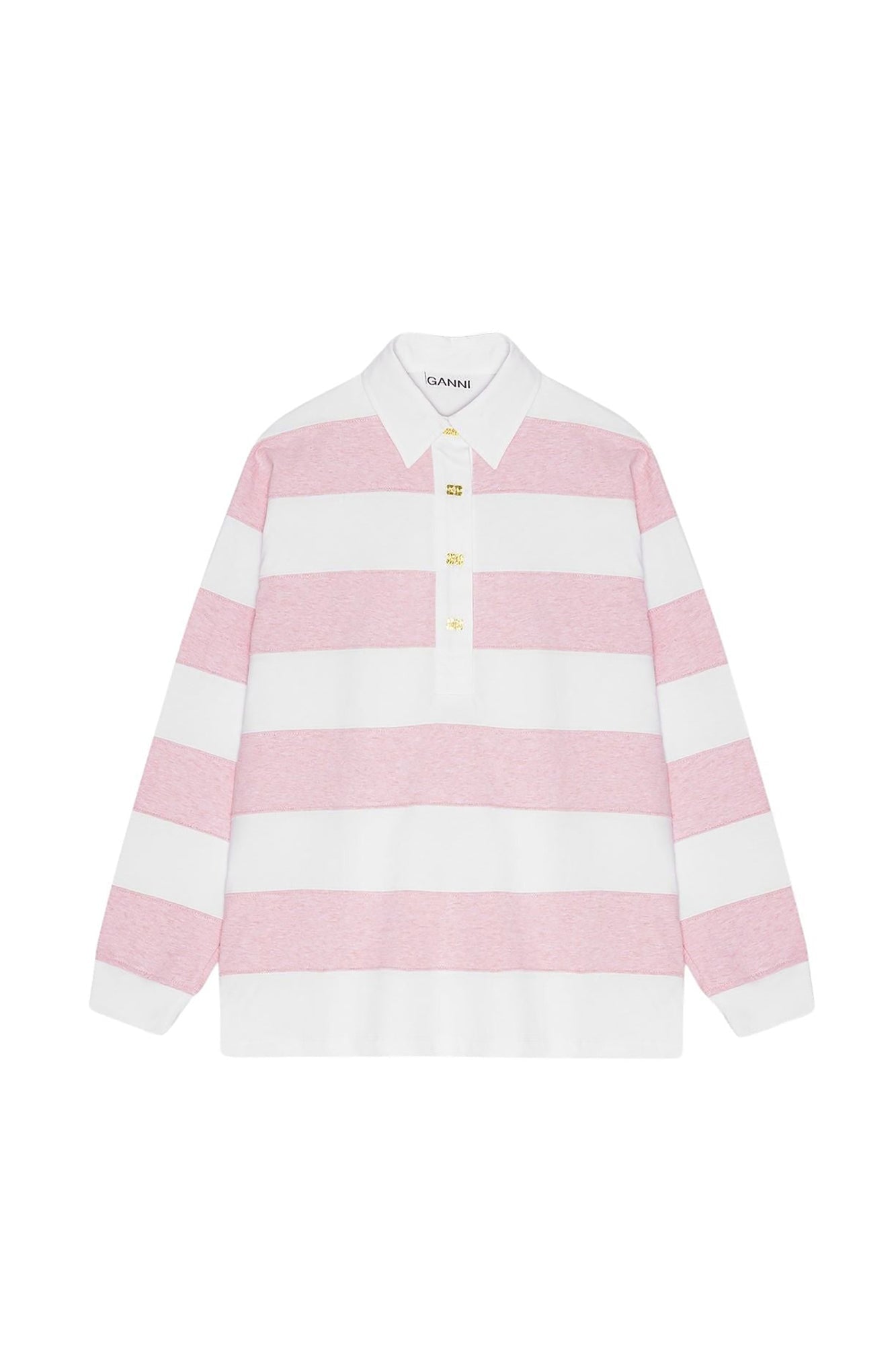 Polo à rayures en jersey - Mauve Chalk