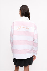 Polo à rayures en jersey - Mauve Chalk