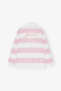 Polo à rayures en jersey - Mauve Chalk