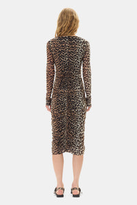 Robe midi plissé - Leopard