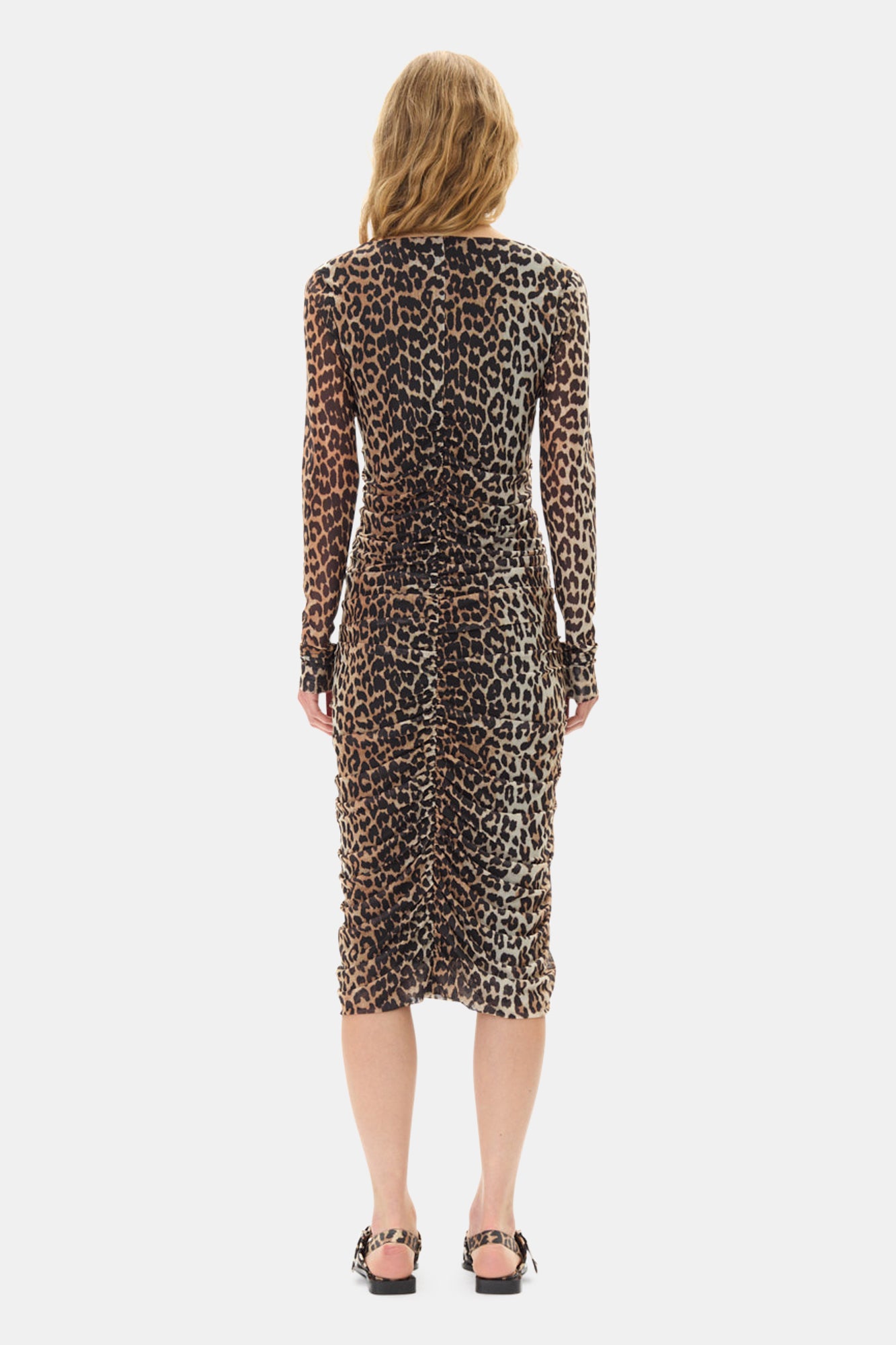 Robe midi plissé - Leopard