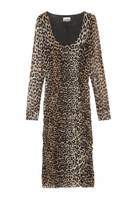 Robe midi plissé - Leopard