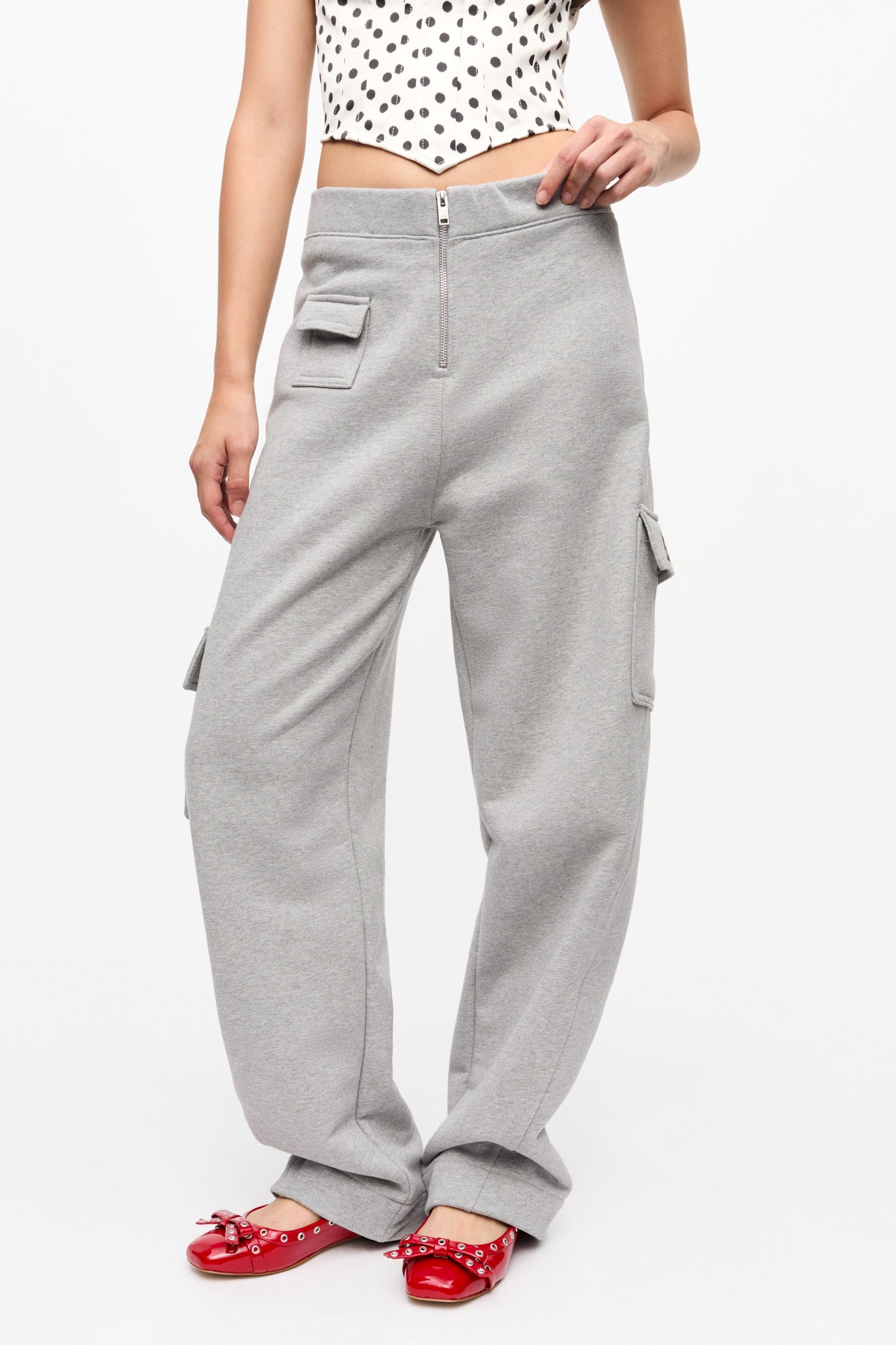Pantalon incurvé éponge épais en tissu - Paloma Melange
