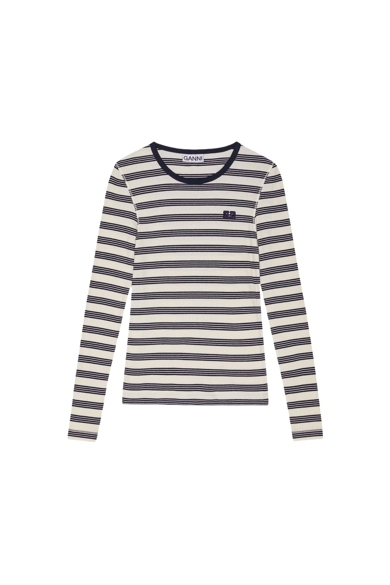 Long-sleeved ribbed cotton t-shirt - Sky Captain