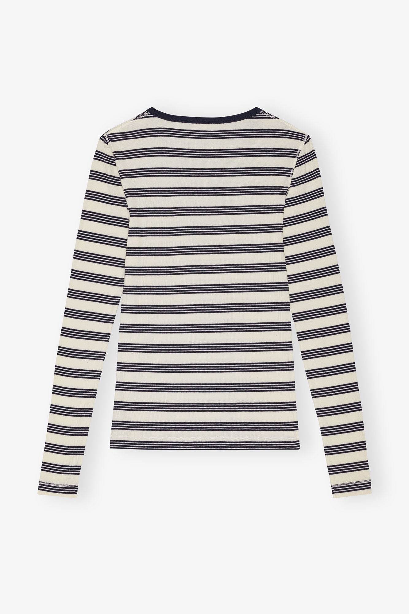 Long-sleeved ribbed cotton t-shirt - Sky Captain