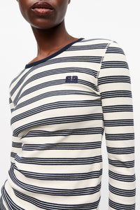 Long-sleeved ribbed cotton t-shirt - Sky Captain