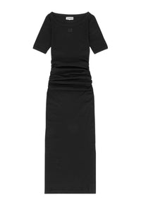 Robe côtelée en coton - Black
