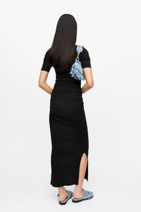 Robe côtelée en coton - Black