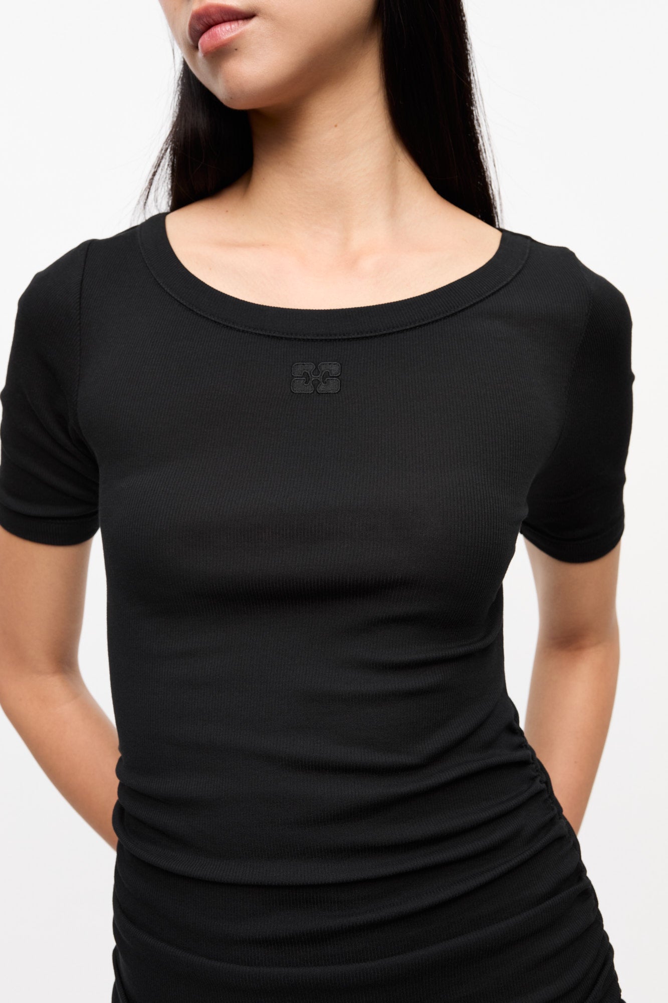 Robe côtelée en coton - Black